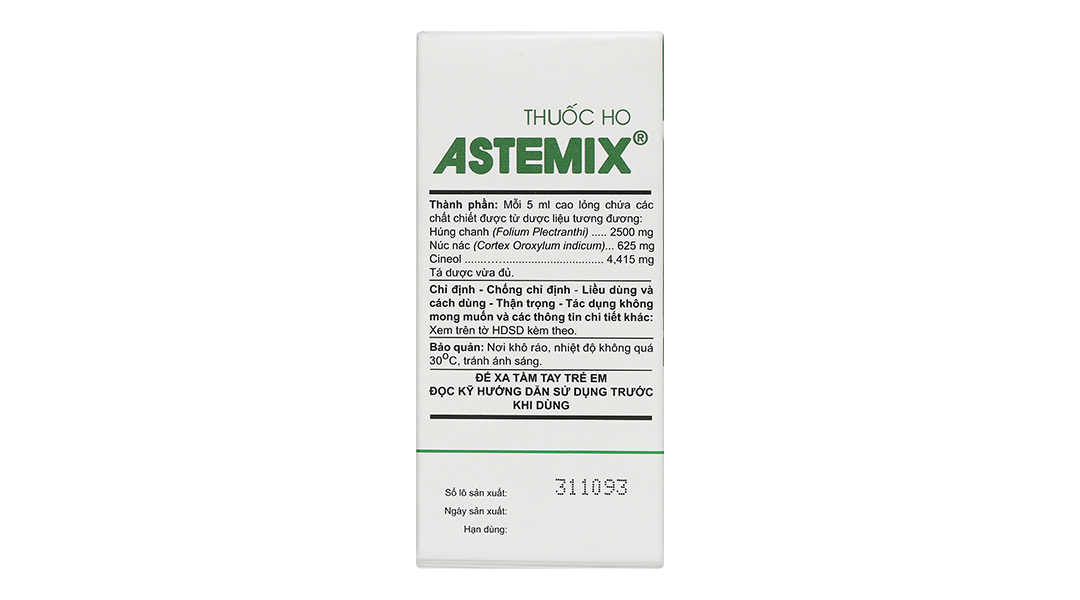 Cao lỏng Astemix hỗ trợ trị ho, viêm họng, viêm phế quản, suyễn
