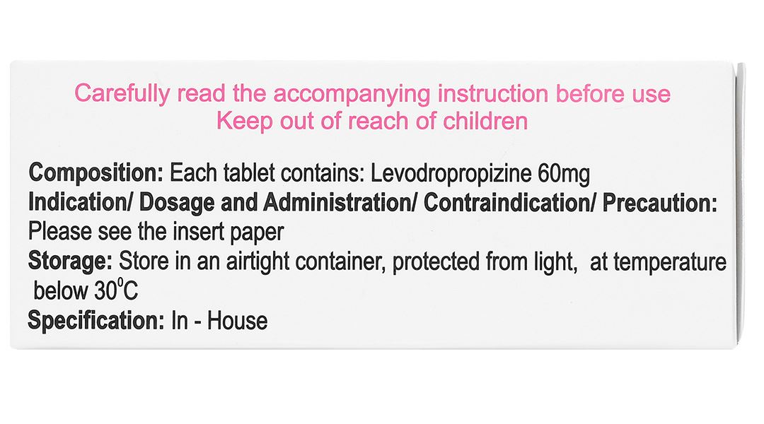 Lepro Tablet 60mg điều trị ho do các bệnh đường hô hấp