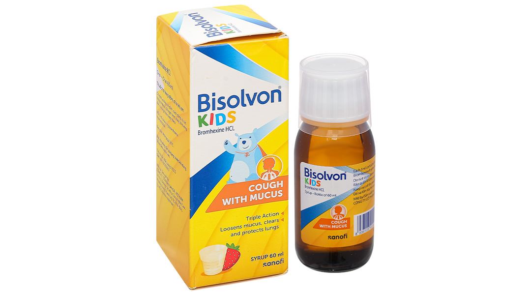 Siro Bisolvon Kids 4mg/5ml làm loãng đờm trong các bệnh phế quản