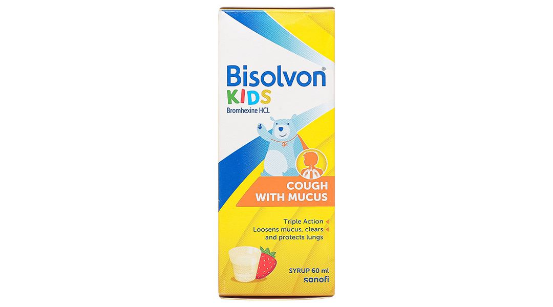 Siro Bisolvon Kids 4mg/5ml làm loãng đờm trong các bệnh phế quản
