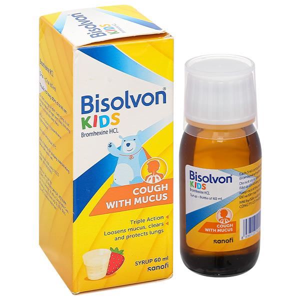Siro Bisolvon Kids 4mg/5ml làm loãng đờm trong các bệnh phế quản
