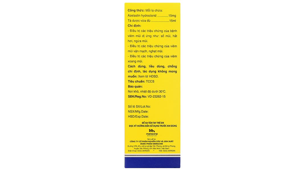 Thuốc xịt mũi Nozeytin 0,1% điều trị triệu chứng của viêm mũi