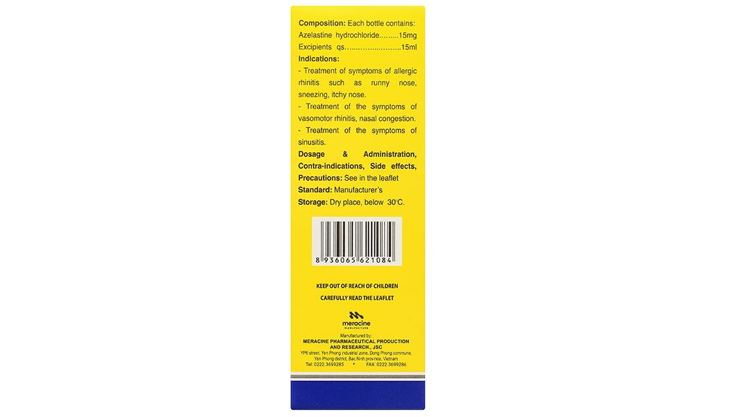 Thuốc xịt mũi Nozeytin 0,1% điều trị triệu chứng của viêm mũi