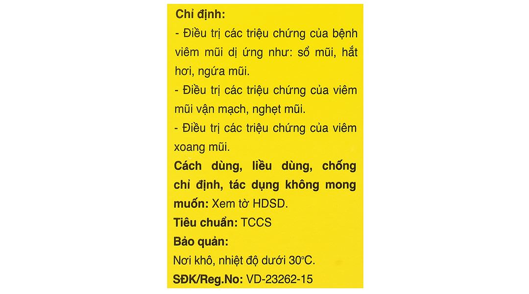 Thuốc xịt mũi Nozeytin 0,1% điều trị triệu chứng của viêm mũi