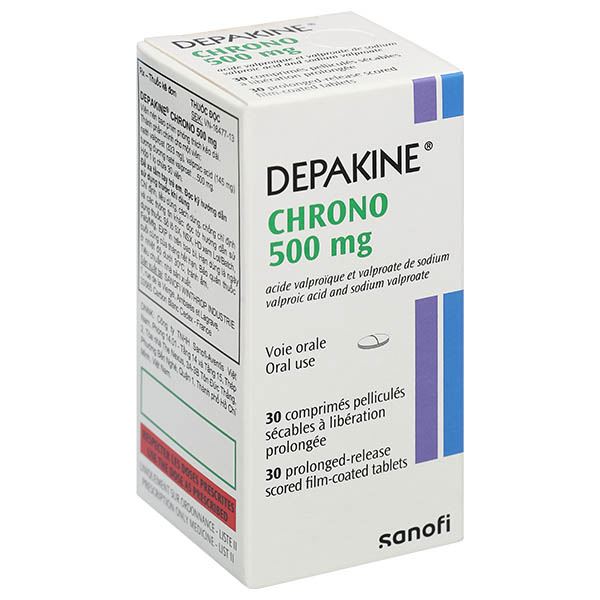 Depakine Chrono 500mg trị các thể động kinh, dự phòng hưng cảm