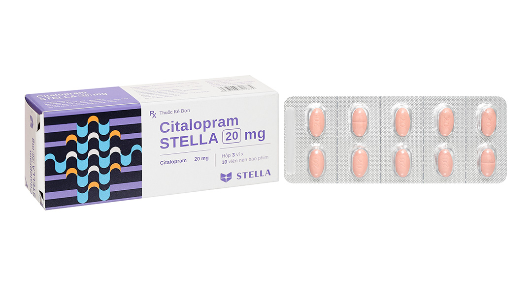 Citalopram Stella 20mg trị trầm cảm và rối loạn hoảng sợ