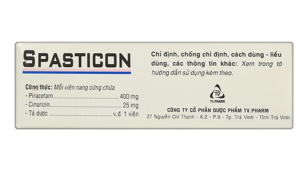 Spasticon điều trị bệnh não do chấn thương, đau nửa đầu