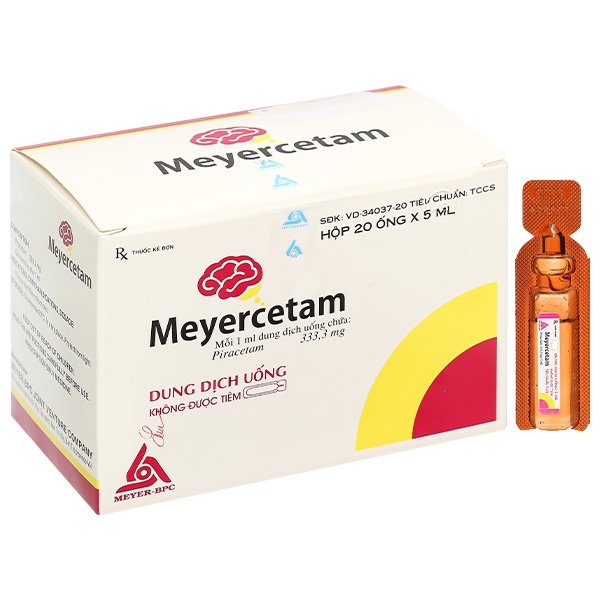 Dung dịch uống Meyercetam 333,3mg điều trị mất trí nhớ, rối loạn chú ý