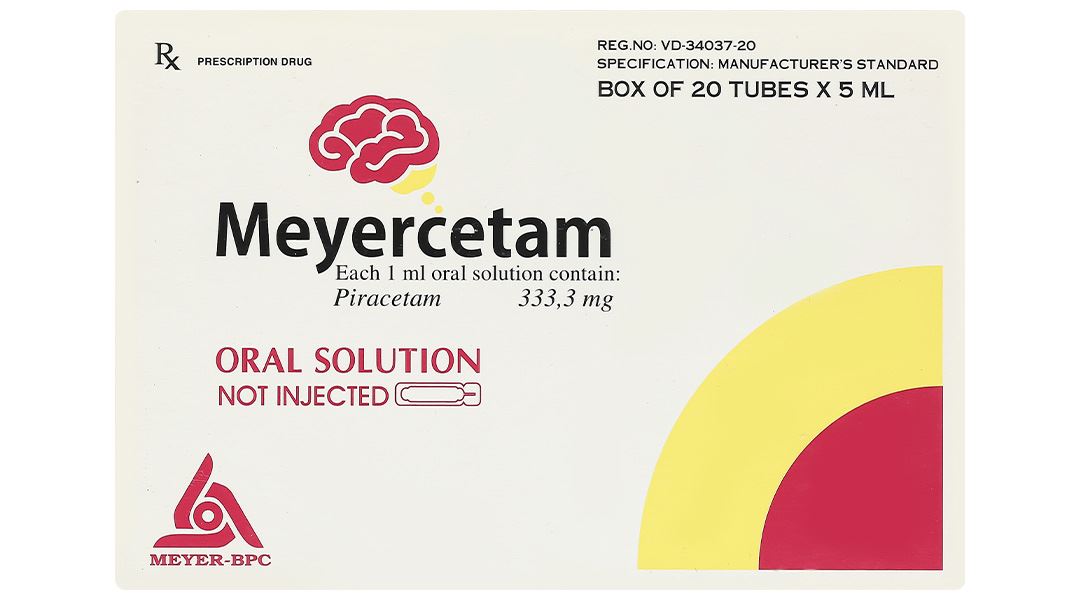 Dung dịch uống Meyercetam 333,3mg/ml điều trị giật rung cơ