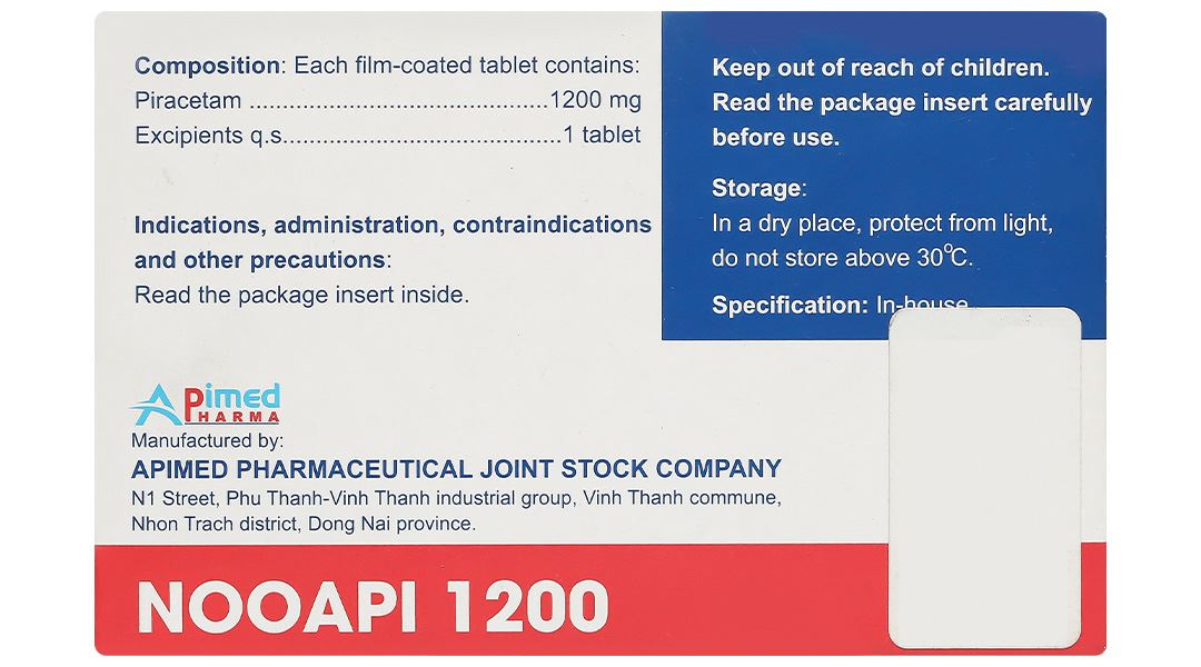 Nooapi 1200 điều trị hội chứng tâm thần thực thể, rung cơ, chóng mặt
