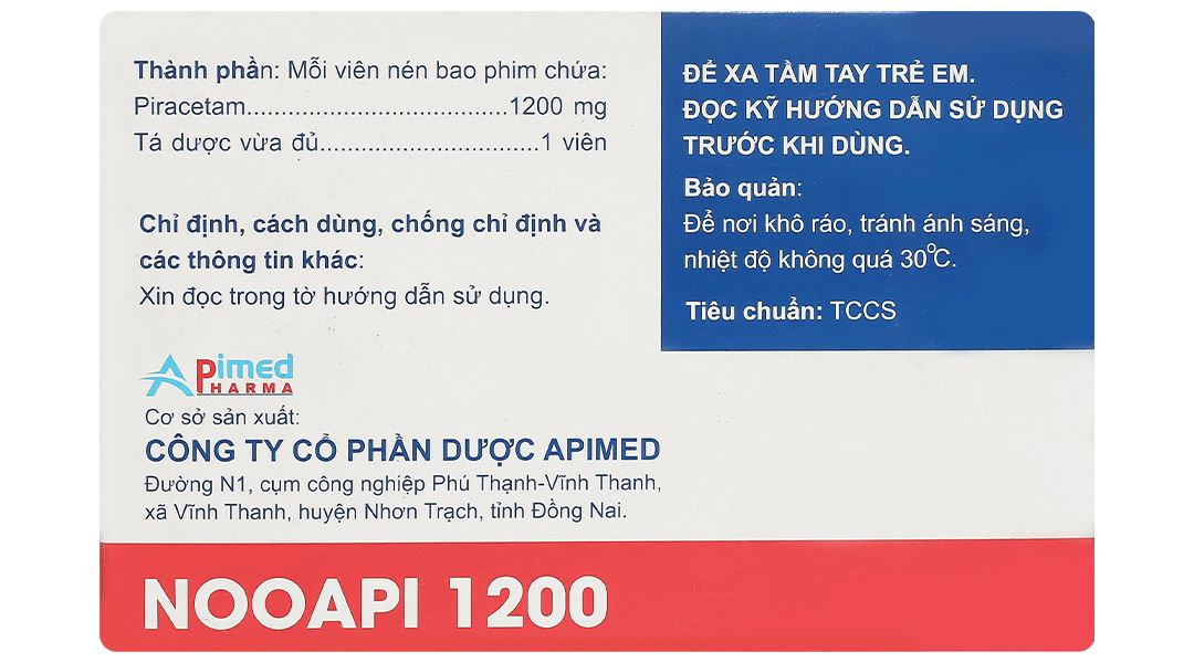 Nooapi 1200 điều trị hội chứng tâm thần thực thể, rung cơ, chóng mặt