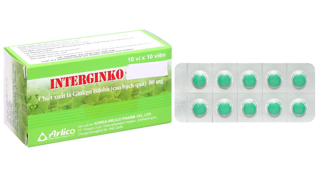 Interginko Tablet 80mg trị suy tuần hoàn não, suy giảm trí nhớ