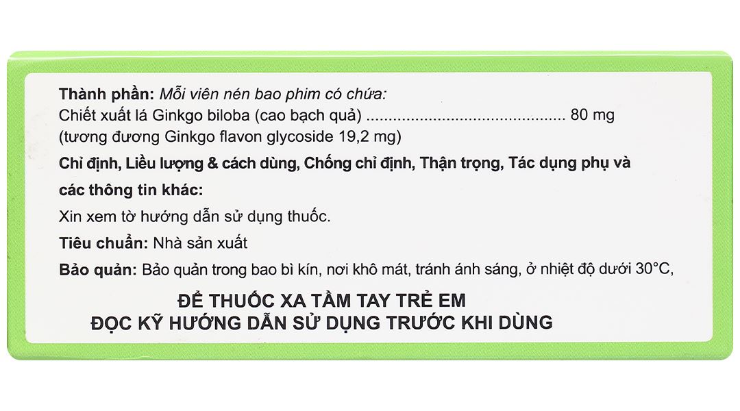 Interginko Tablet 80mg trị suy tuần hoàn não, suy giảm trí nhớ