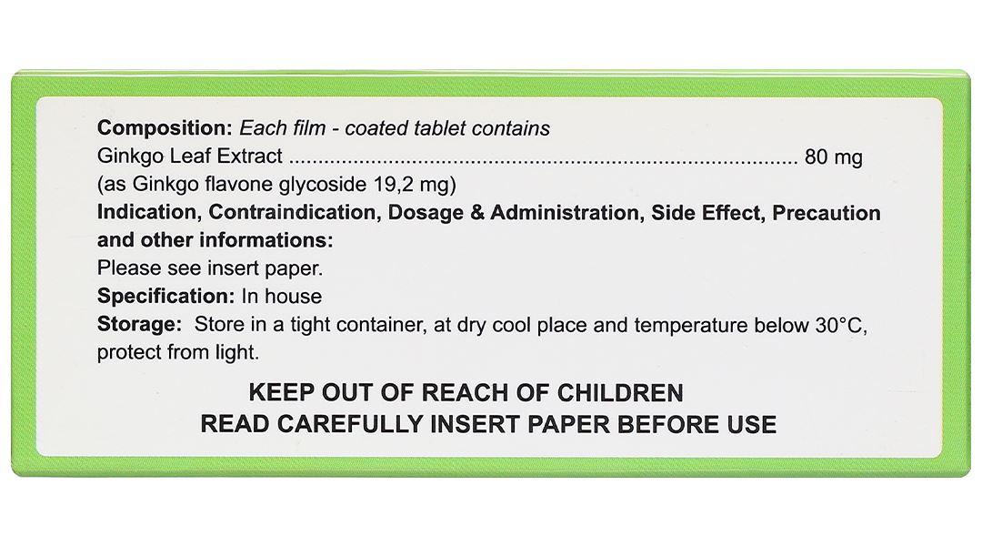 Interginko Tablet 80mg trị suy tuần hoàn não, suy giảm trí nhớ