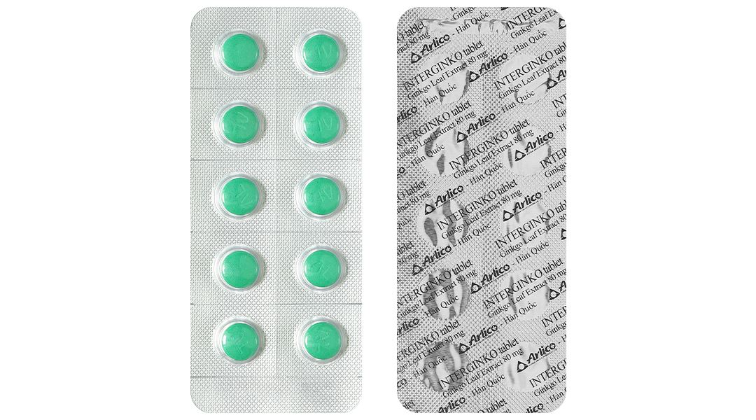 Interginko Tablet 80mg trị suy tuần hoàn não, suy giảm trí nhớ