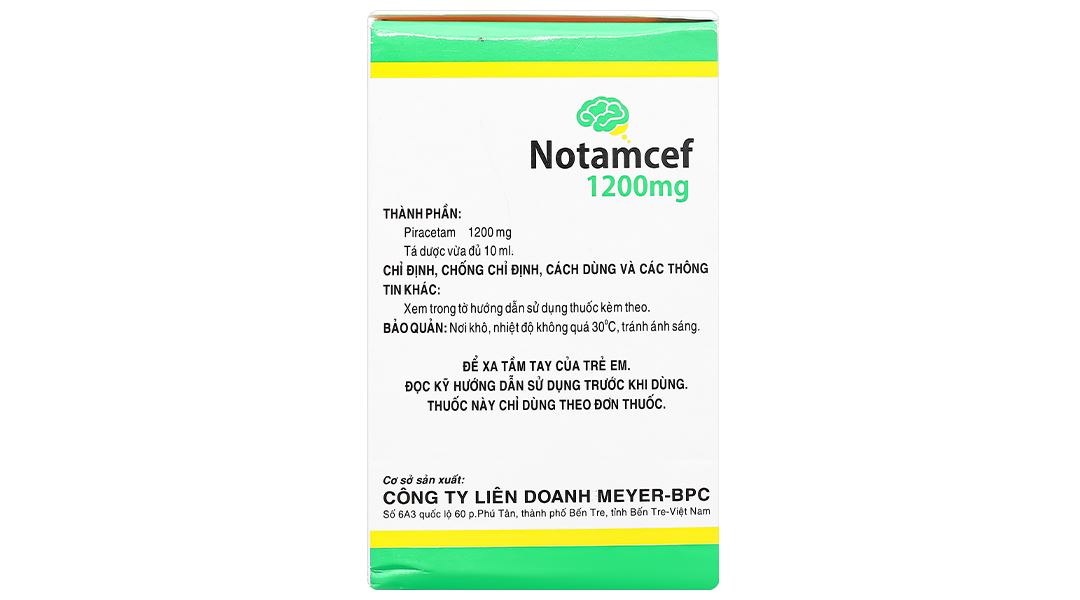 Dung dịch uống Notamcef 1200mg/10ml điều trị triệu chứng chóng mặt, suy giảm trí nhớ