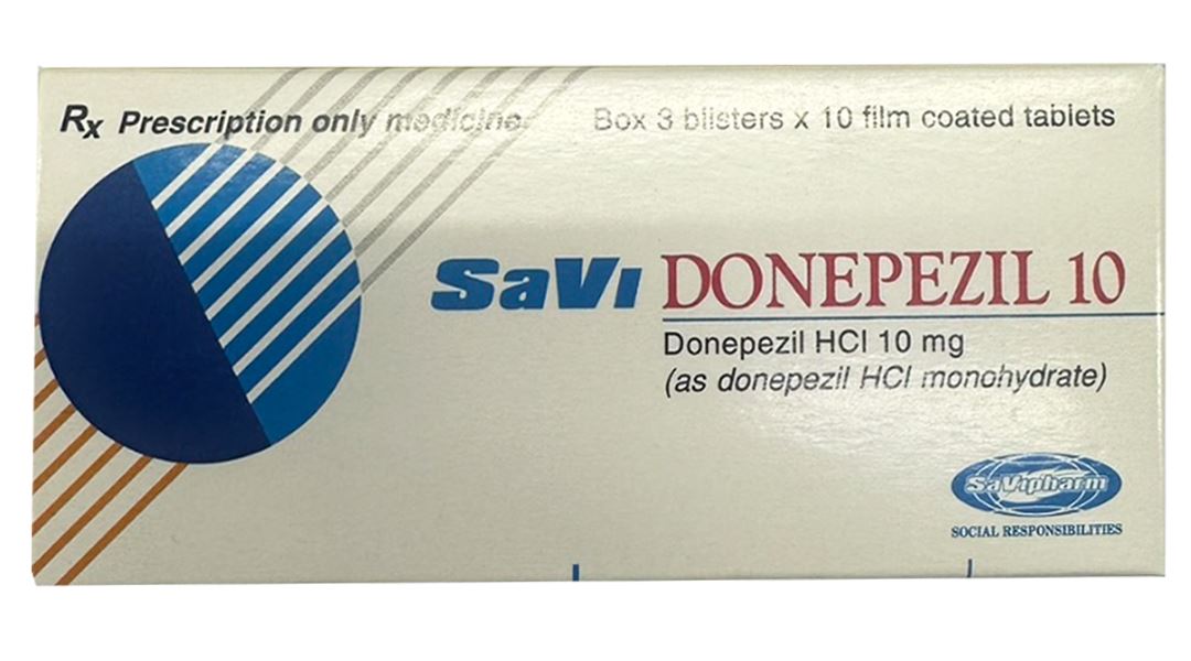 SaVi Donepezil 10 điều trị triệu chứng sa sút trí tuệ trong bệnh Alzheimer
