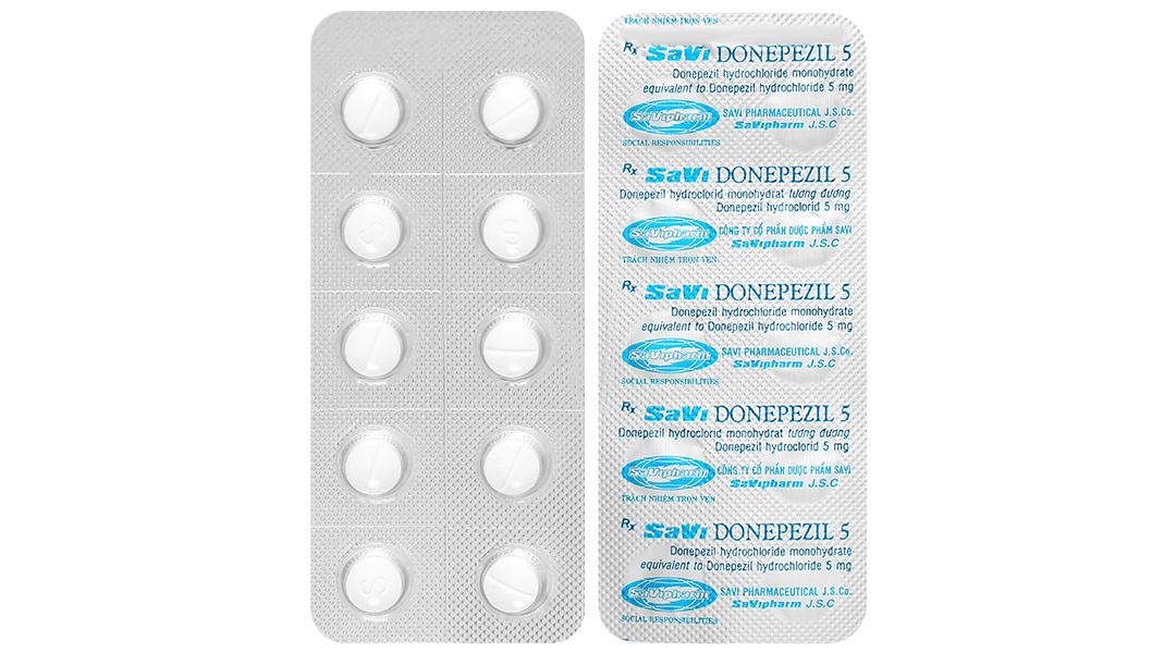 SaVi Donepezil 5 điều trị triệu chứng sa sút trí tuệ trong bệnh Alzheimer