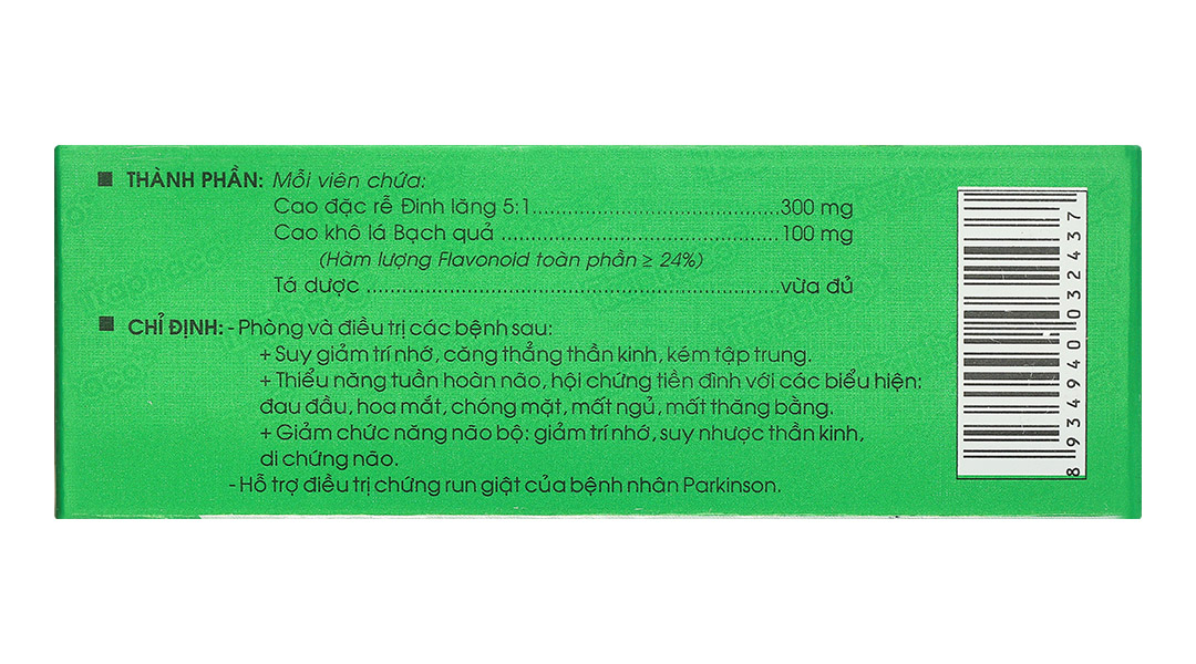 Cebraton phòng và điều trị suy giảm trí nhớ, suy nhược thần kinh