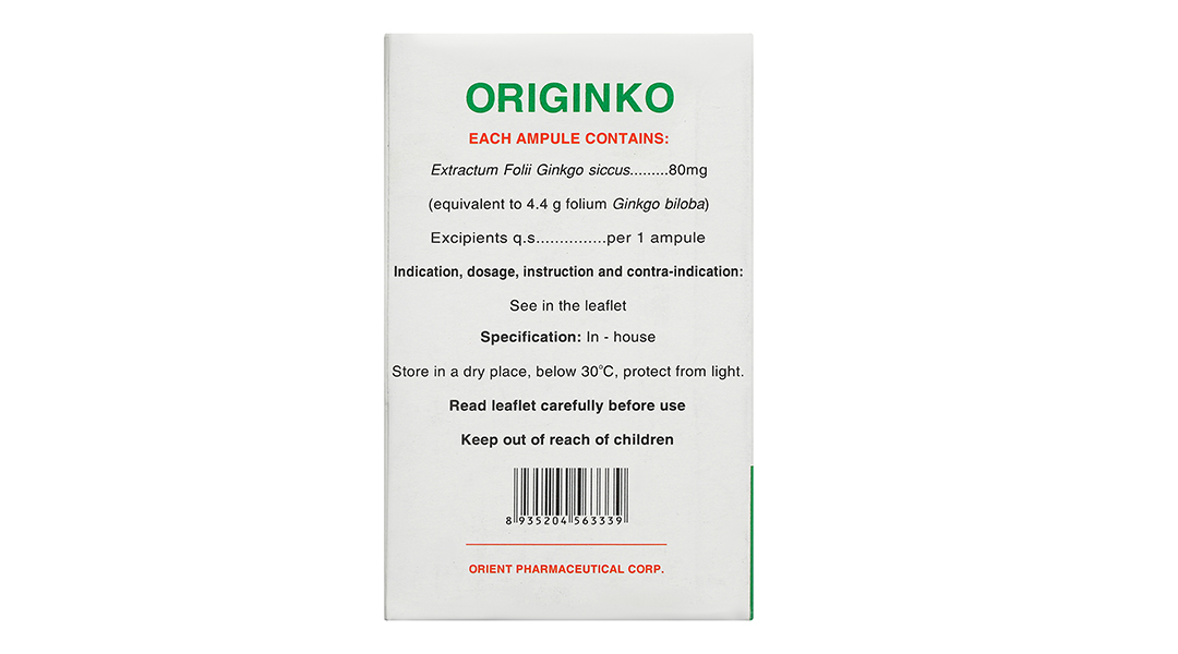 Dung dịch uống Originko điều trị suy giảm trí nhớ