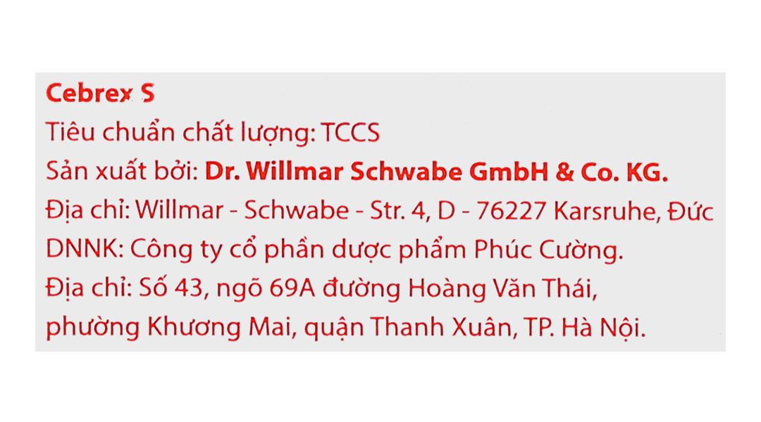 Cebrex S 80mg điều trị rối loạn tuần hoàn não và ngoại biên