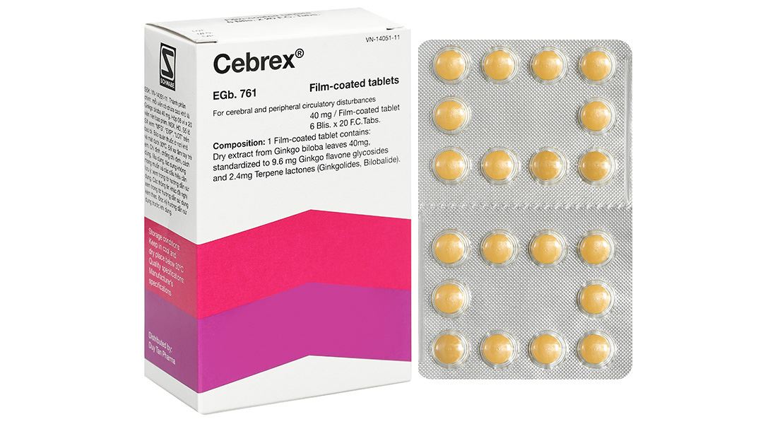 Cebrex 40mg điều trị rối loạn tuần hoàn não, tuần hoàn ngoại biên