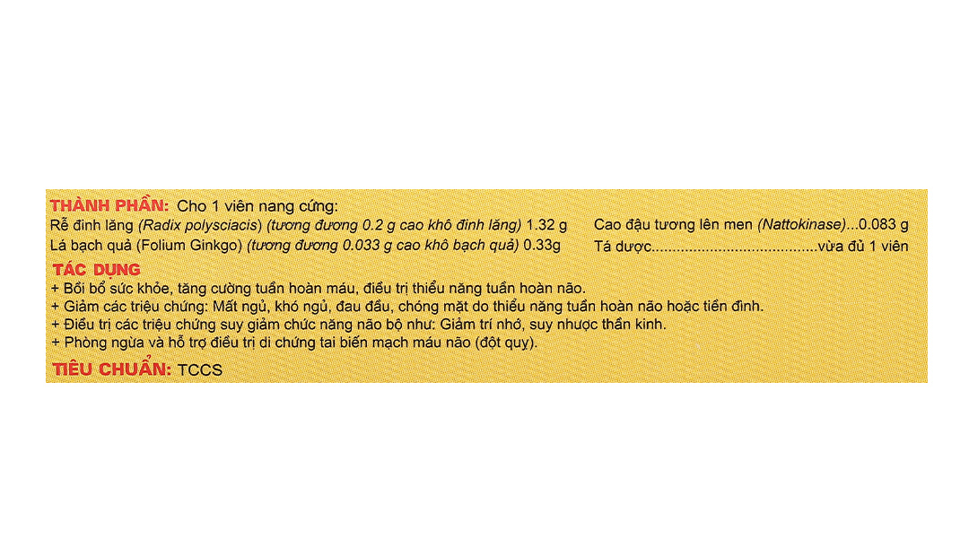 Tuần Hoàn Não Thái Dương hỗ trợ điều trị thiểu năng tuần hoàn não