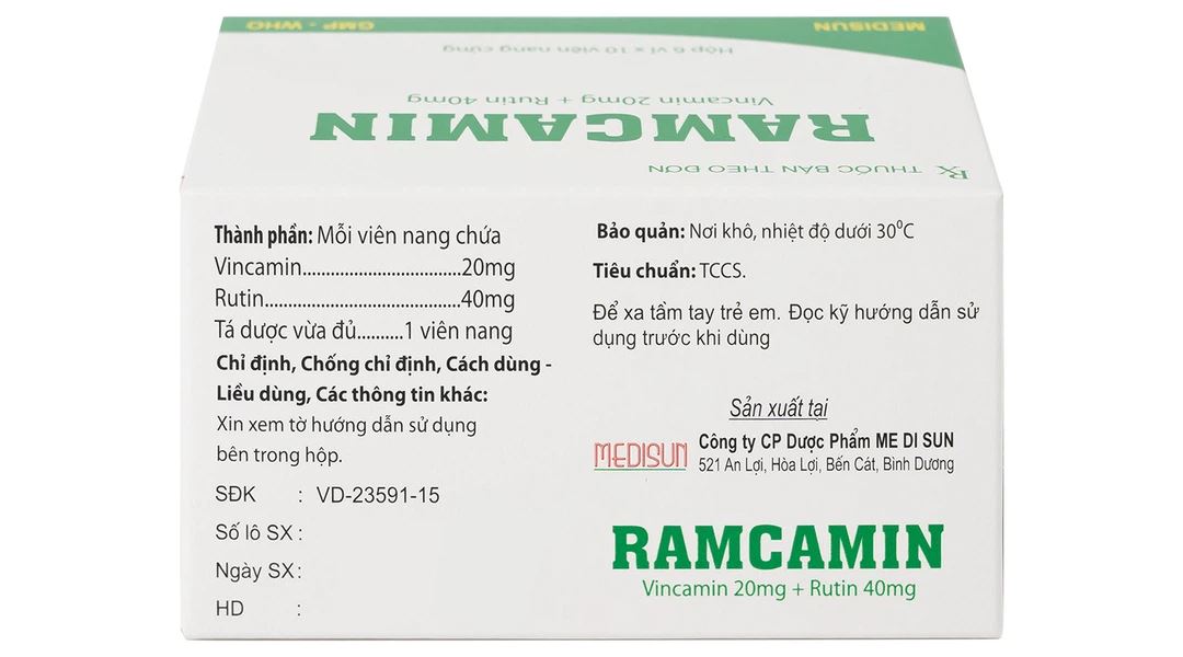 Ramcamin hỗ trợ điều trị tuần hoàn não, suy giảm trí nhớ