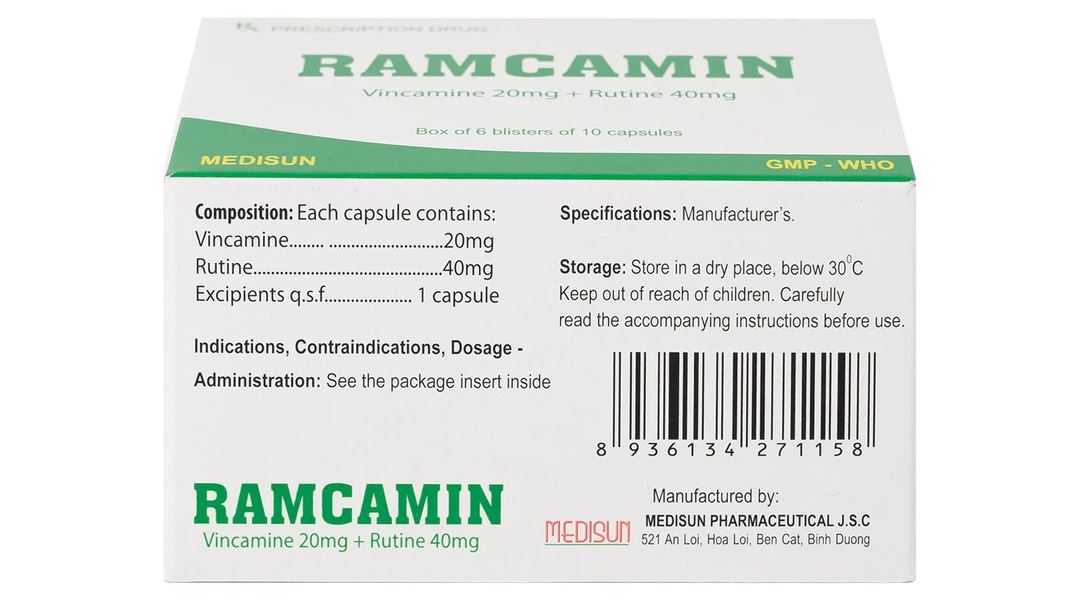 Ramcamin hỗ trợ điều trị tuần hoàn não, suy giảm trí nhớ