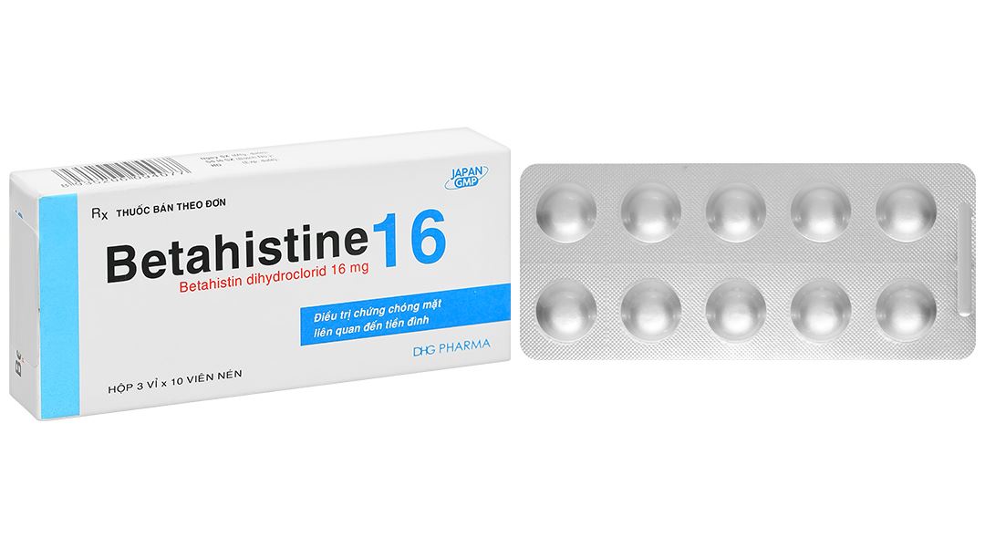 Betahistine 16 DHG điều trị chứng chóng mặt liên quan đến tiền đình
