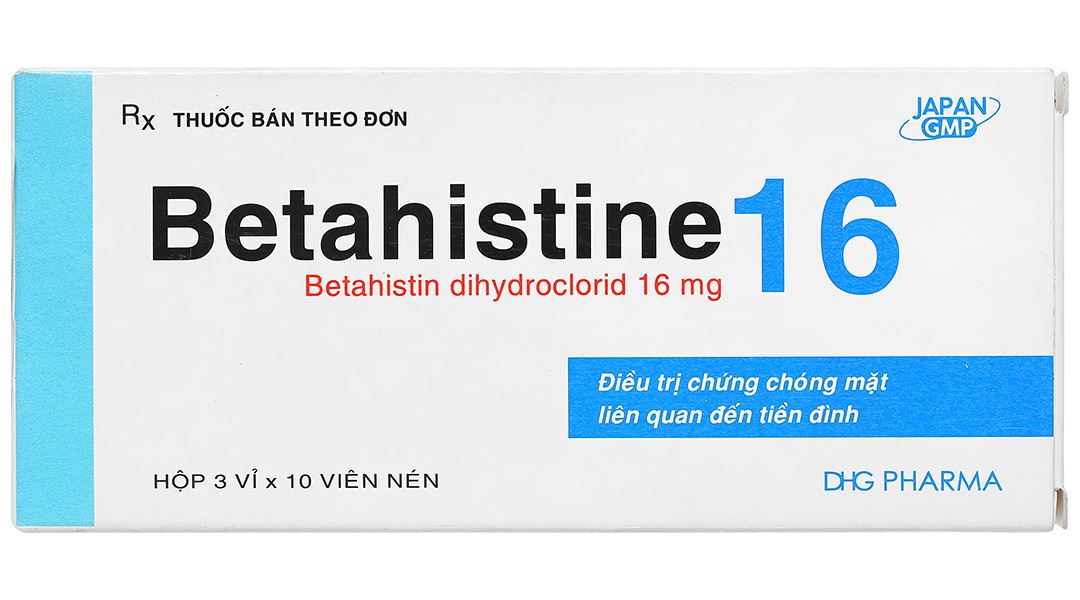 Betahistine 16 DHG điều trị chứng chóng mặt liên quan đến tiền đình