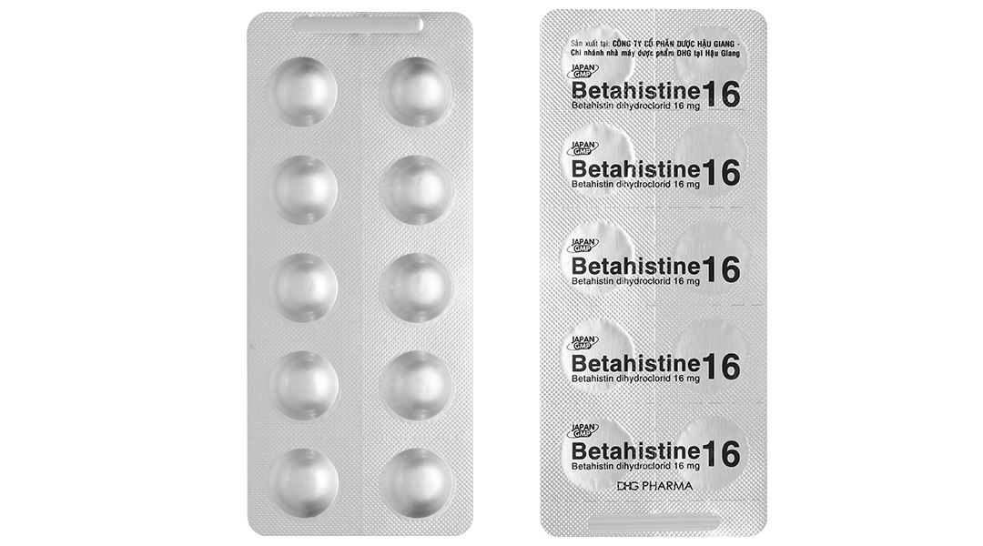 Betahistine 16 DHG điều trị chứng chóng mặt liên quan đến tiền đình