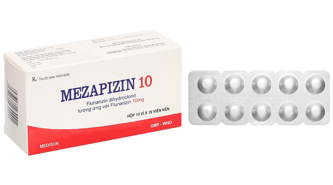 Mezapizin 10 dự phòng đau nửa đầu, trị triệu chứng rối loạn tiền đình