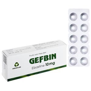 Gefbin 10mg trị viêm mũi dị ứng, nổi mày đay vô căn mạn tính