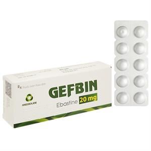 Gefbin 20mg trị viêm mũi dị ứng, nổi mày đay vô căn mạn tính