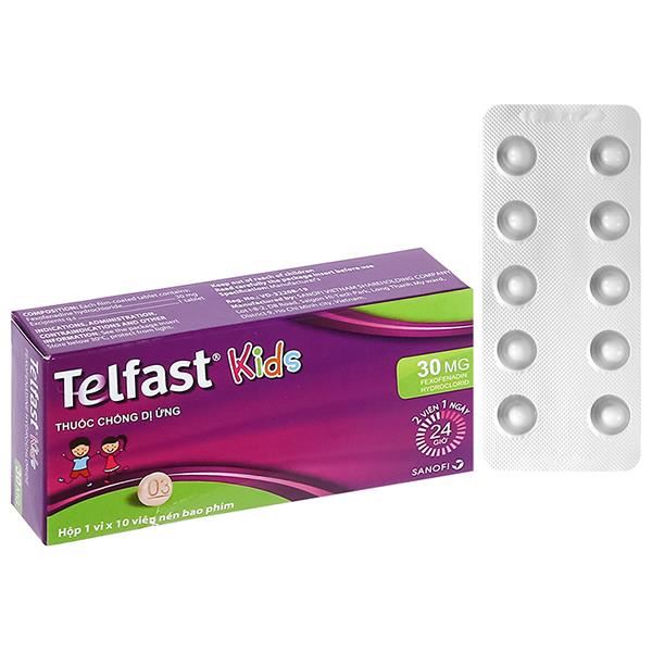 Telfast Kids 30mg trị viêm mũi dị ứng, mày đay cho bé