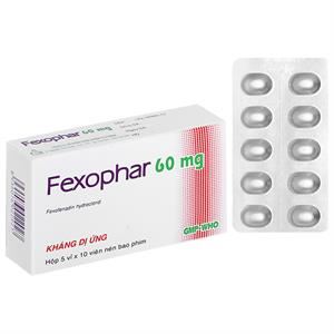 Fexophar 60mg trị viêm mũi dị ứng, dị ứng da, nổi mề đay