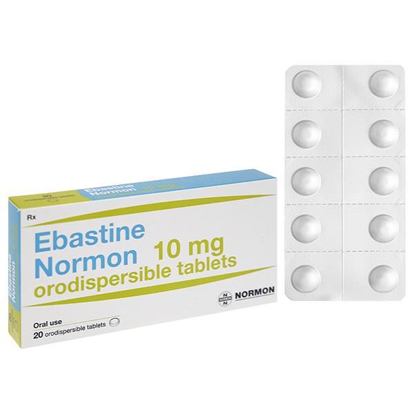 Ebastine Normon 10mg Orodispersible tablets trị viêm mũi, mày đay