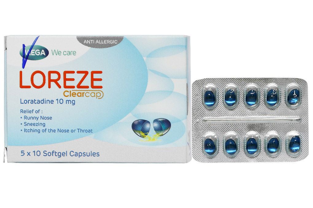 Loreze Clearcap 10mg trị triệu chứng viêm mũi dị ứng, mày đay