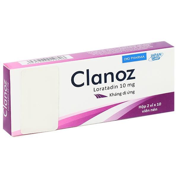 Clanoz 10mg trị các triệu chứng viêm mũi dị ứng, mày đay