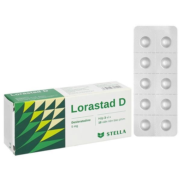 Lorastad D 5mg giảm triệu chứng viêm mũi dị ứng, mày đay