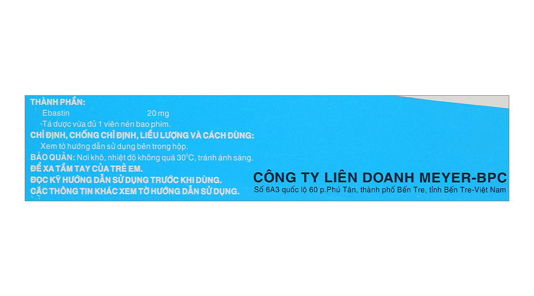 Meyerbastin 20 trị viêm mũi dị ứng, nổi mày đay