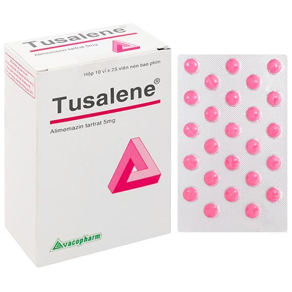 Tusalene 5mg trị triệu chứng các dạng dị ứng, ho khan, mất ngủ
