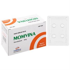 Momvina 50mg phòng và trị buồn nôn, say xe