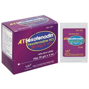 Hỗn dịch uống A.T Fexofenadin 30mg/5ml trị viêm mũi dị ứng, mày đay