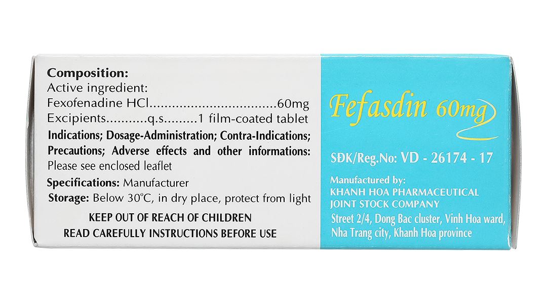 Fefasdin 60 điều trị viêm mũi dị ứng, mày đay