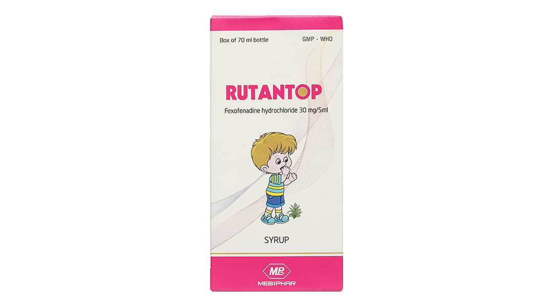 Siro Rutantop 30mg/5ml trị mày đay, viêm mũi dị ứng