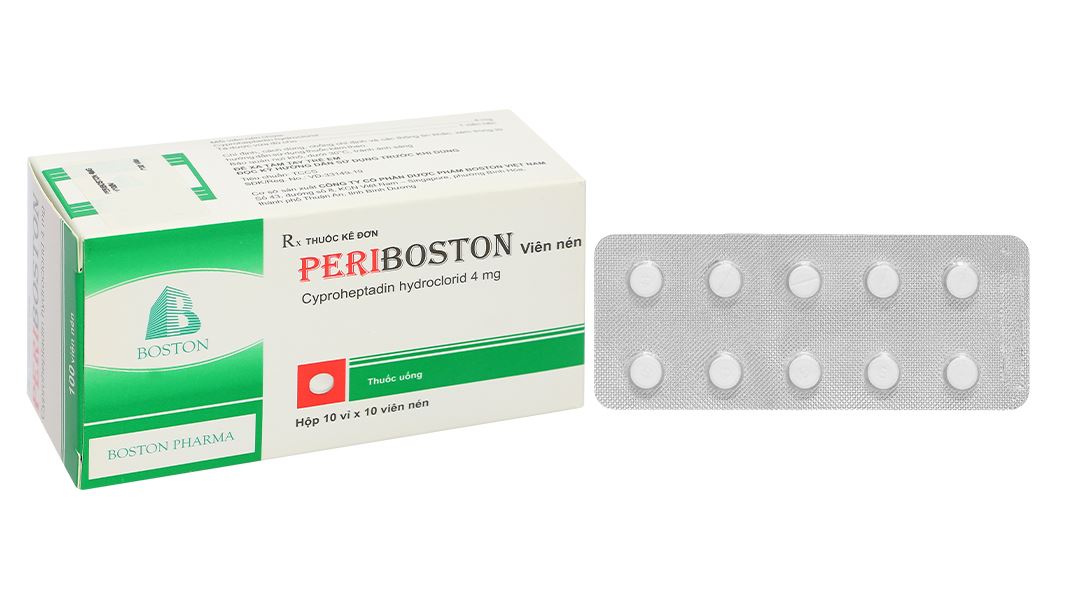 Periboston 4mg điều trị dị ứng và ngứa, đau nửa đầu và đau đầu