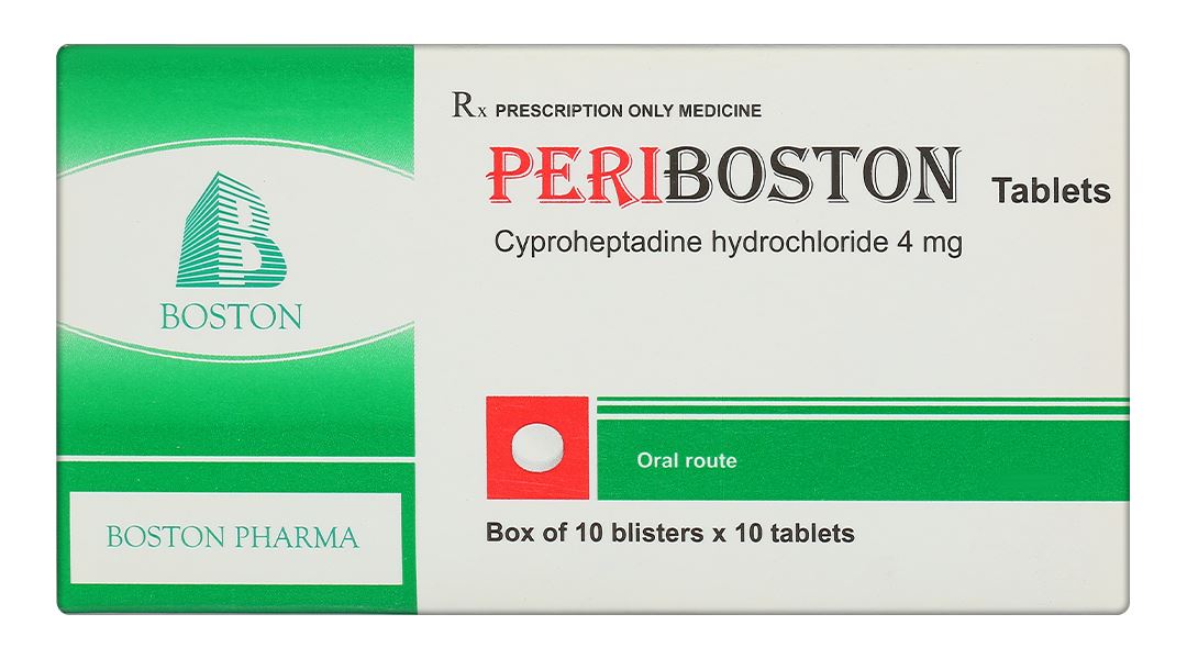 Periboston 4mg điều trị dị ứng và ngứa, đau nửa đầu và đau đầu