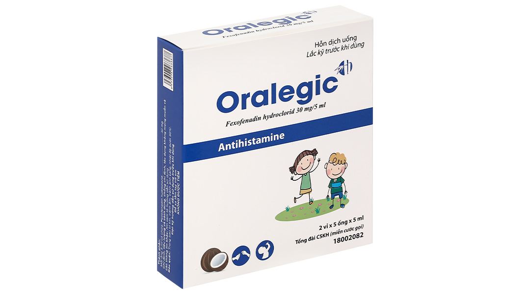 Hỗn dịch uống Oralegic 30mg/5ml điều trị viêm mũi dị ứng theo mùa